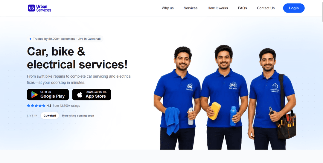 Urban Services Booking Mockup